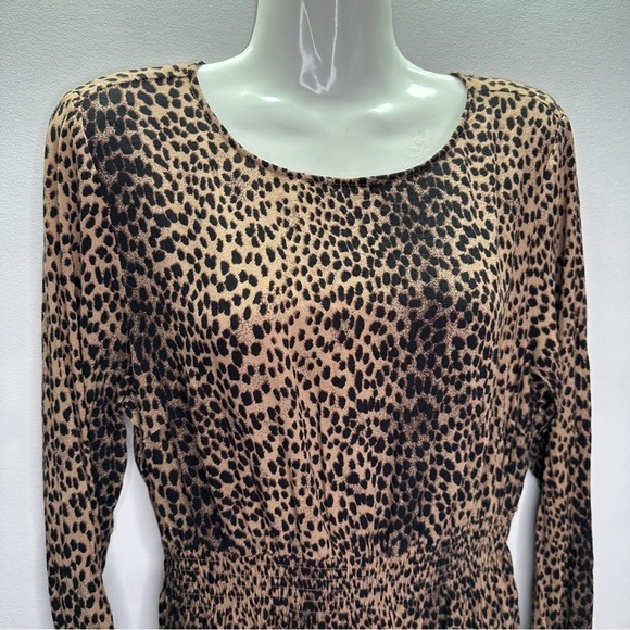 H&M Animal Print Long Sleeve Dress sz 8 - Picture 2 of 12